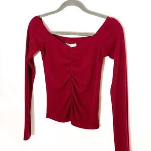 Red Off the shoulder long sleeve